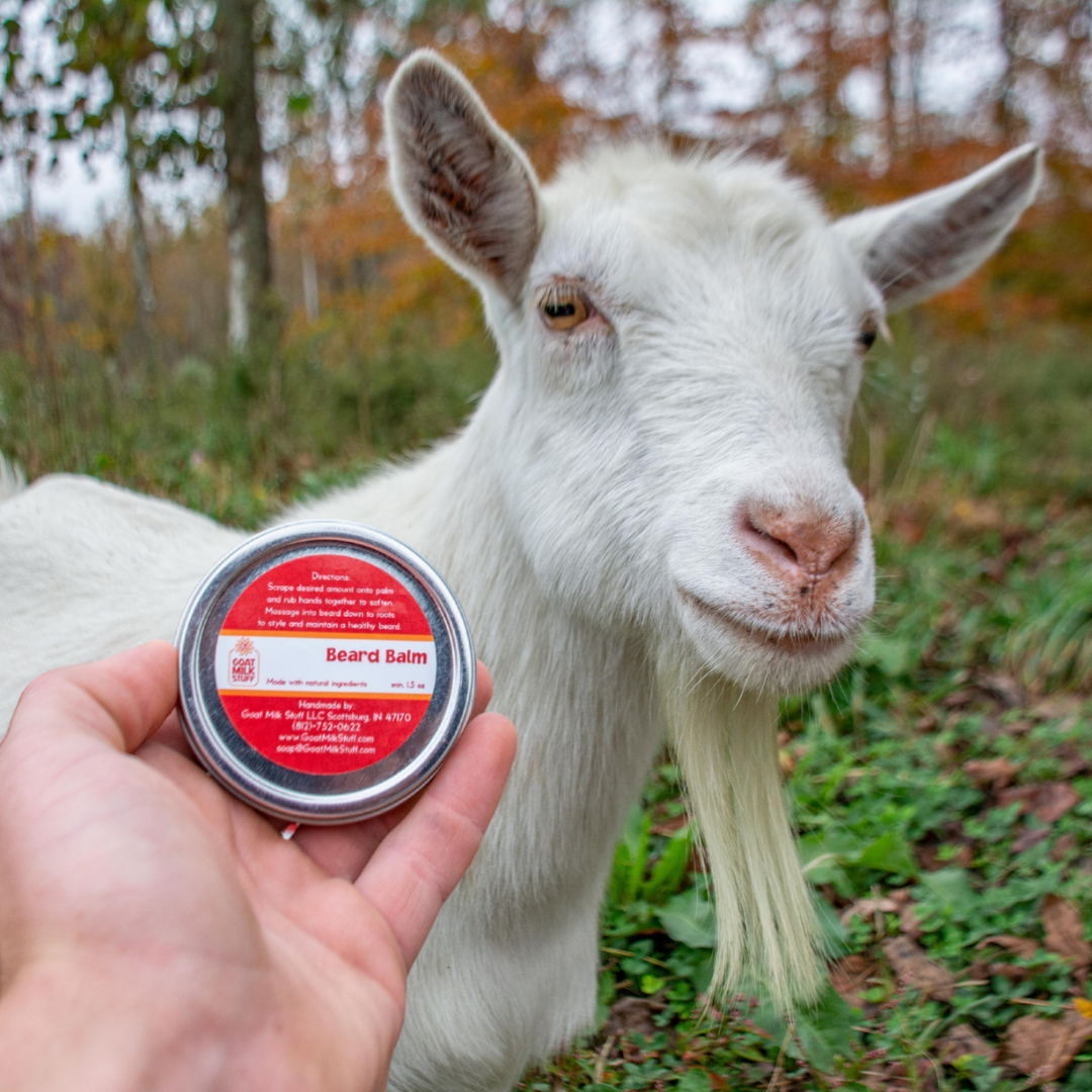 goat milk stuff beard balm with goat beard