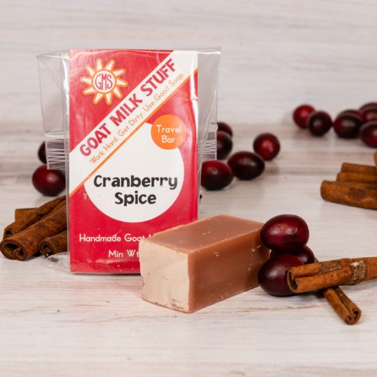 goat milk soap cranberry spice travel bag