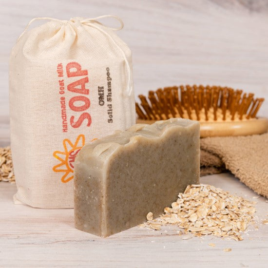 goat milk soap oatmeal milk and honey shampoo bag