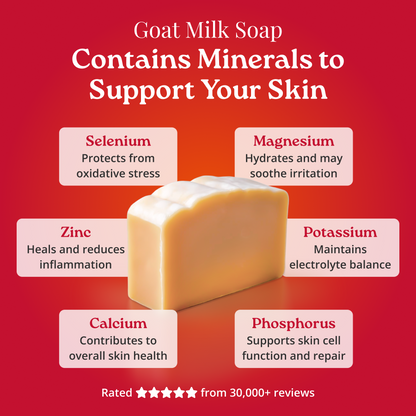 Goat milk soap contains minerals to support your skin