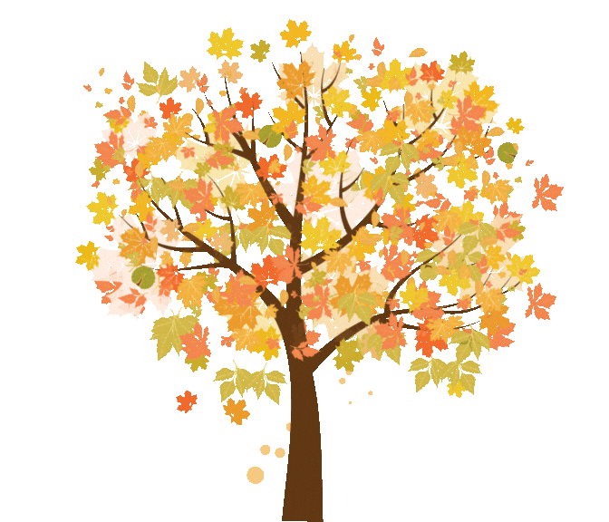 tree with falling leaves graphic