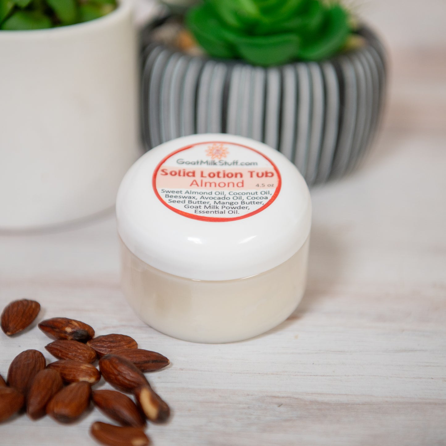 Almond Solid Goat Milk Lotion Tub