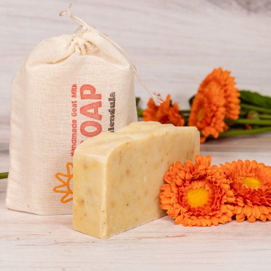 goat milk soap calendula bag