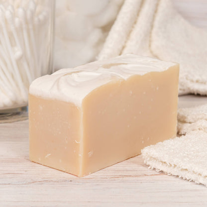 white mega bar of goat milk soap