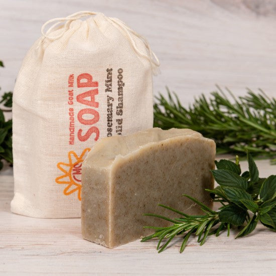 goat milk soap rosemary mint shampoo bag