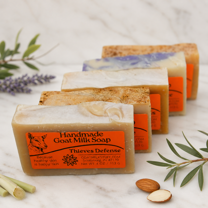 5 scented goat milk soap bars