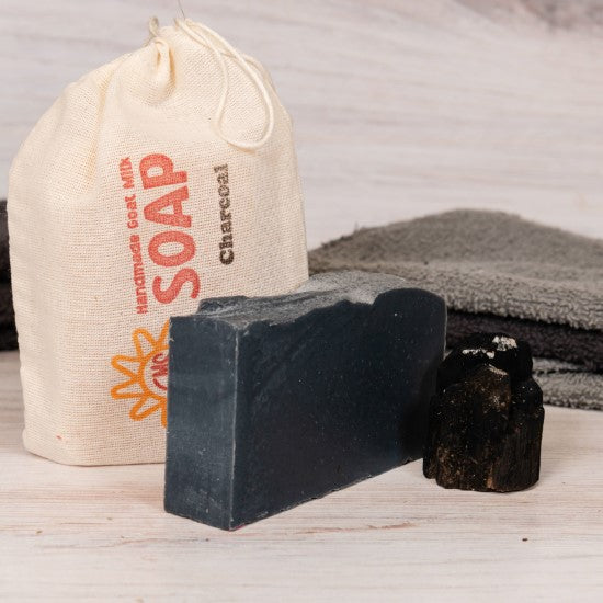 goat milk soap activated bamboo charcoal bag