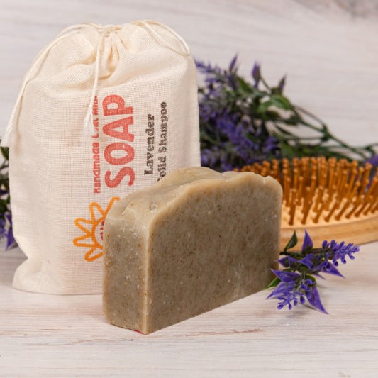 goat milk soap lavender shampoo bag