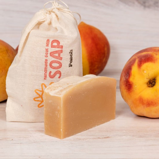 goat milk soap peach bag