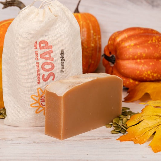 goat milk soap pumpkin bag